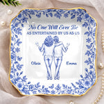 Custom Jewelry Dish - Personalized Best Friend Birthday Gifts For Women, Besties, Sisters, BFF - A Bond That Time Can’t Change