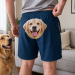 Custom Photo Casual Shorts - Personalized Birthday Gifts For Husband, Son, Grandson, Brother, Grandpa, Dad, Yourself, Dog Cat Lovers - Caught By The Pawlice