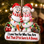 Custom Funny Wooden Ornament - Personalized Anniversary Christmas Wedding Gifts For Husband And Wife, Him And Her - Nice Is Overrated