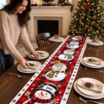 Custom Snowman Table Runner - Personalized Christmas Birthday Gifts For Mom, Dad, Brother, Sister - Christmas Together Feels Right