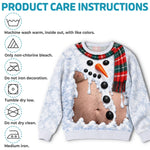 Custom Funny Ugly Sweatshirt - Personalized Christmas Birthday Gifts For Husband, Son, Grandson, Brother, Grandpa, Dad, Yourself - Too Hot For Winter Snow