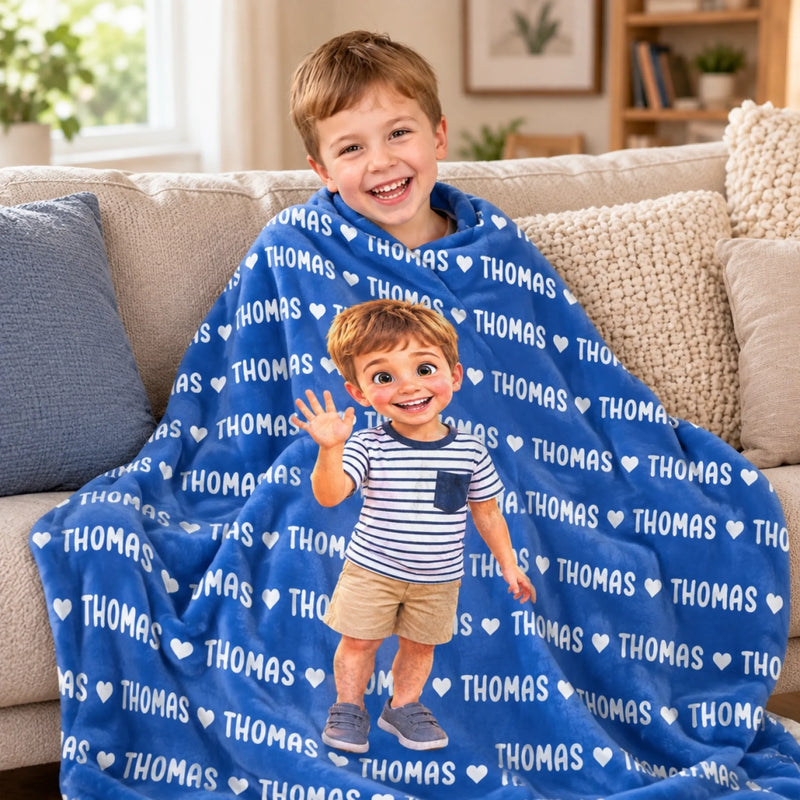 Custom Photo Blanket - Personalized Birthday Gifts 
For Kids - Wrapped In Endless Pure Love