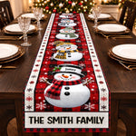 Custom Snowman Table Runner - Personalized Christmas Birthday Gifts For Mom, Dad, Brother, Sister - Christmas Together Feels Right
