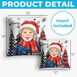 Custom Photo Pillow - Personalized Christmas Birthday Gifts For Kids - Merry Moments, Happy Hearts