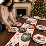 Custom Table Runner - Personalized Christmas Birthday Gifts For Mom, Dad, Brother, Sister - Christmas Feels Better Together