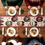 Custom Table Runner - Personalized Christmas Birthday Gifts For Mom, Dad, Brother, Sister - Christmas Feels Better Together