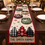 Custom Table Runner - Personalized Christmas Birthday Gifts For Mom, Dad, Brother, Sister - Christmas Feels Better Together
