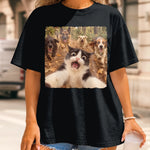 Custom Photo Funny Cat Selfie Comfort T-Shirt - Personalized Birthday Gifts For Dog Cat Lovers, Dog Dad And Mom, Cat Owners - Pawsitively Hilarious Fur Therapy