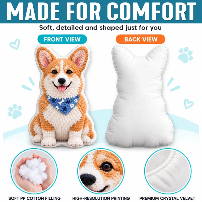 Custom Photo Shaped Pillow - Personalized Pet Memorial Sympathy Gifts For Dogs, Cats - Sweetest Furry Cuddle Buddy