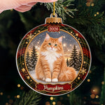 Custom Photo Acrylic Ornament - Personalized  Christmas Birthday Gifts For Dog Cat Lovers, Dog Dad And Mom, Cat Owners - Twinkling With Pet Love