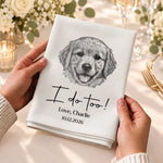Custom Pet Photo Wedding Gifts - Personalized Cotton Napkin