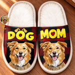 Custom Photo Flat Scuff Slippers - Personalized Christmas Birthday Gifts For Dog Cat Lovers, Dog Dad And Mom, Cat Owners - Fur Mom Forever