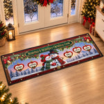 Custom Snowman Runner Rug - Personalized Christmas Birthday Gifts For Grandma, Grandpa - Our Christmas Crew