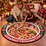 Custom Family Name Christmas Gingerbread Gifts - Personalized Quilted Round Mat