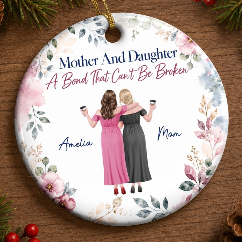 Custom Mother Daughter Christmas Gifts - Personalized Ceramic Ornament