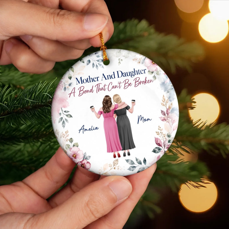 Custom Mother Daughter Christmas Gifts - Personalized Ceramic Ornament
