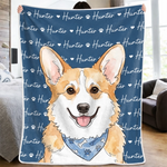 Custom Dog Photo Portrait Gifts - Personalized Blanket
