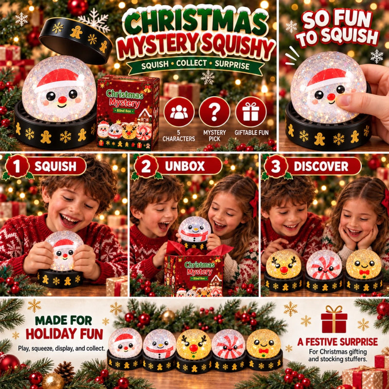Christmas Dumpling Squishy Blind Box - Christmas Birthday Gifts For Mom, Dad, Brother, Sister, Kids - Merry Squish, Happy Hearts
