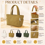 Custom Photo Pet Portrait Gifts for Pet Lovers - Personalized Corduroy Tote Bag