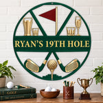 Custom Golf 19th Hole Decor - Personalized Custom Shaped Metal Sign