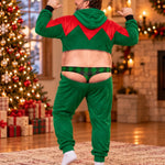 Custom Funny Christmas Santa and Elf Outfit - Personalized Adult Onesie