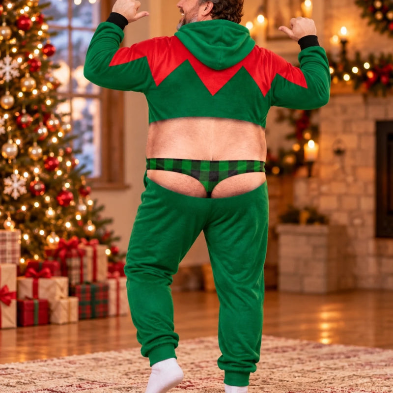 Custom Funny Christmas Santa and Elf Outfit - Personalized Adult Onesie