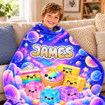 Custom Name Squishy Rainbow Gifts for Kids - Personalized Blanket