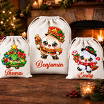 Custom Christmas Dumpling Squishy Gifts - Personalized Drawstring Gift Bag