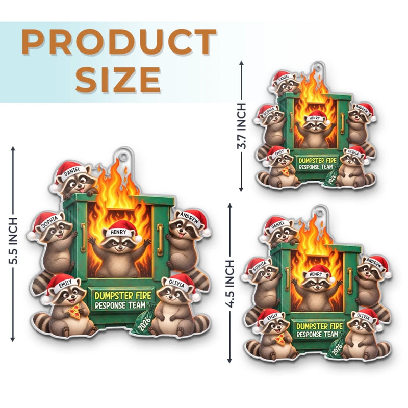 Custom Dumpster Fire Response Team Christmas Gifts For Coworker - Personalized Acrylic Ornament