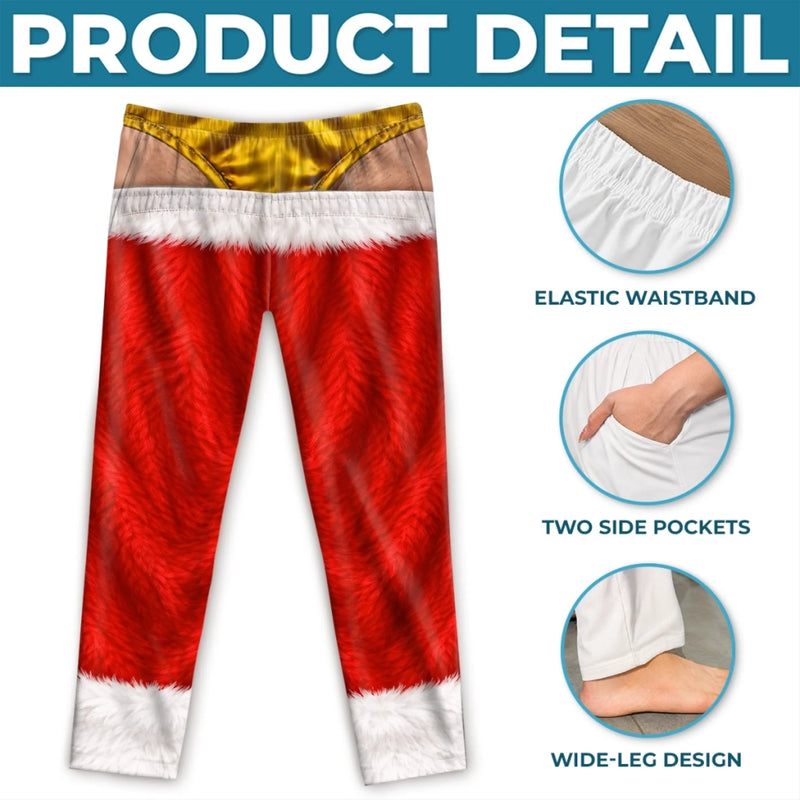 Custom Santa Style Christmas Pajama Pants - Personalized Men's Pajama Pants