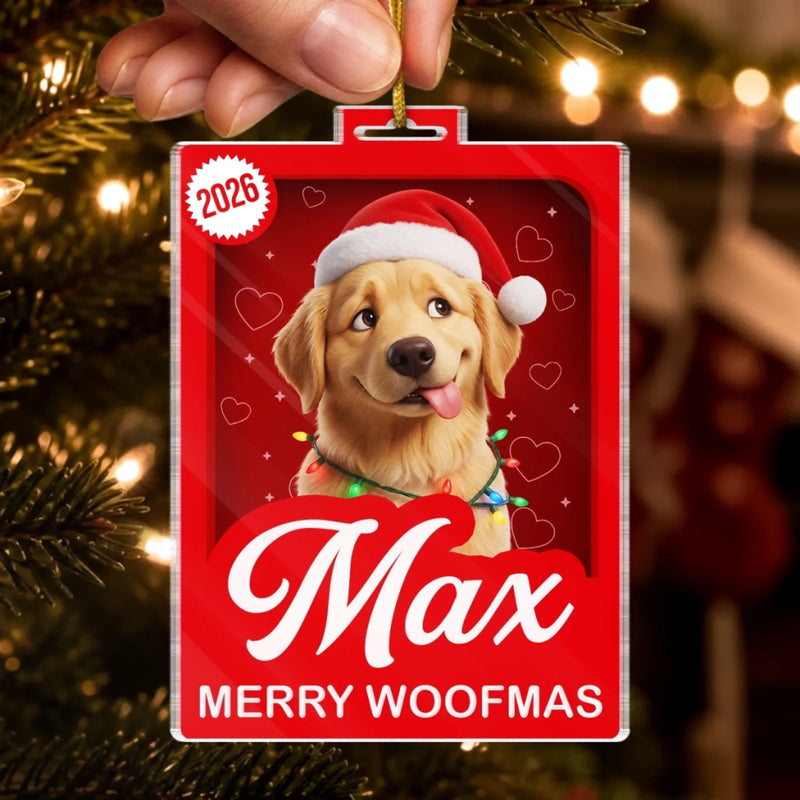 Custom Festive Pet Photo Christmas Decor - Personalized Acrylic Ornament
