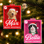 Custom Festive Pet Photo Christmas Decor - Personalized Acrylic Ornament