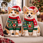 Custom Photo Christmas Pet Gifts - Personalized Shaped Pillow