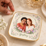 Custom Photo Jewelry Dish - Personalized Birthday Gifts For Wife, Daughter, Besties, Sisters