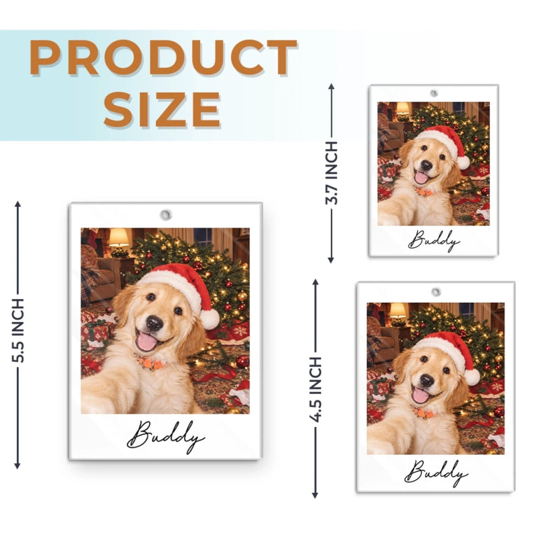 Custom Funny Pet Selfie Photo Christmas Gifts For Dog Cat Lovers - Personalized Acrylic Ornament