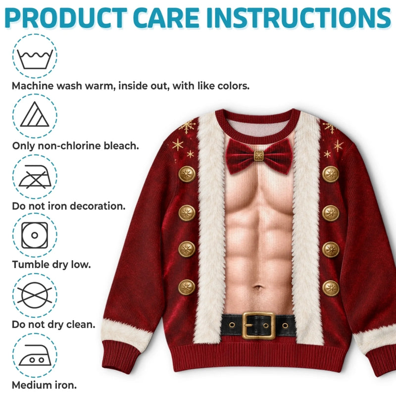 Custom Funny Santa Outfit Christmas Gifts For Couples - Personalized Ugly Sweatshirt