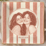 Personalized Photo Jewelry Dish - Birthday Gift For Sister, Bestie, Best Friend - Besties Vintage Sketch