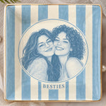 Personalized Photo Jewelry Dish - Birthday Gift For Sister, Bestie, Best Friend - Besties Vintage Sketch