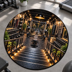 Custom Gym Workout Decor - Personalized Quilted Round Mat
