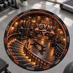 Custom Home Gym Decor - Personalized Quilted Round Mat