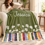 Custom Name Floral Book Lover Gifts - Personalized Blanket