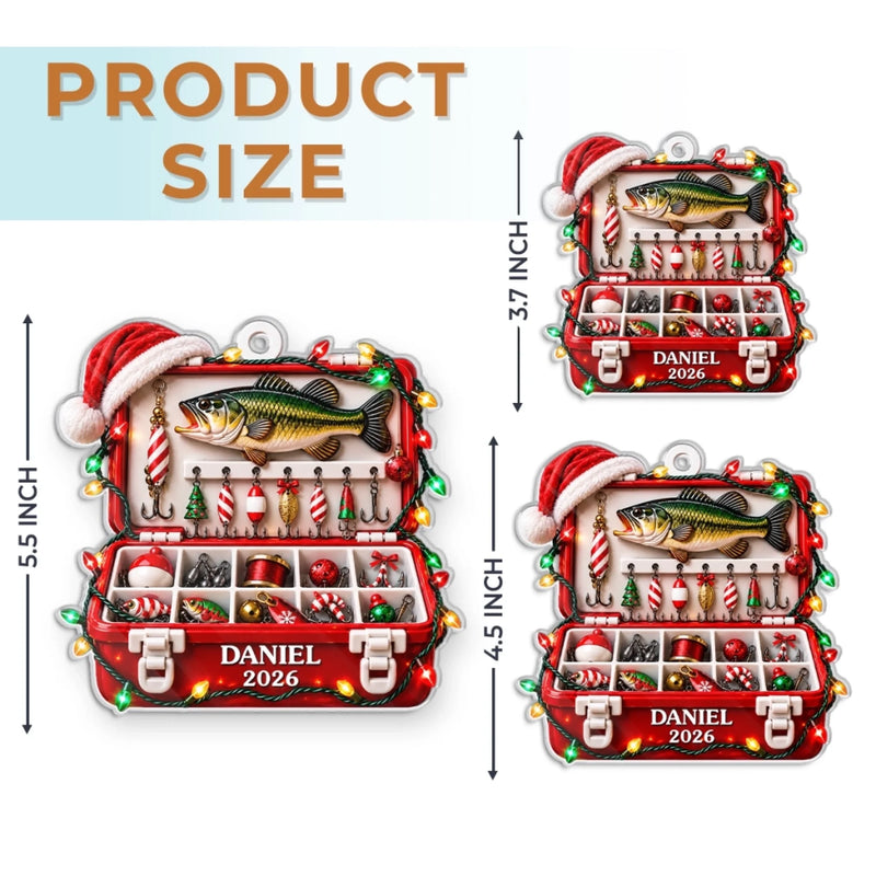 Custom Christmas Fishing Tackle Box Gifts - Personalized Acrylic Ornament