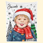 Custom Photo Christmas Name Kids Gifts - Personalized Blanket