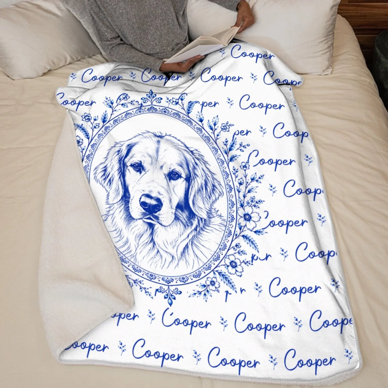 Custom Photo Pet Portrait Memorial Sympathy Gifts For Dog Cat Lovers - Personalized Blanket