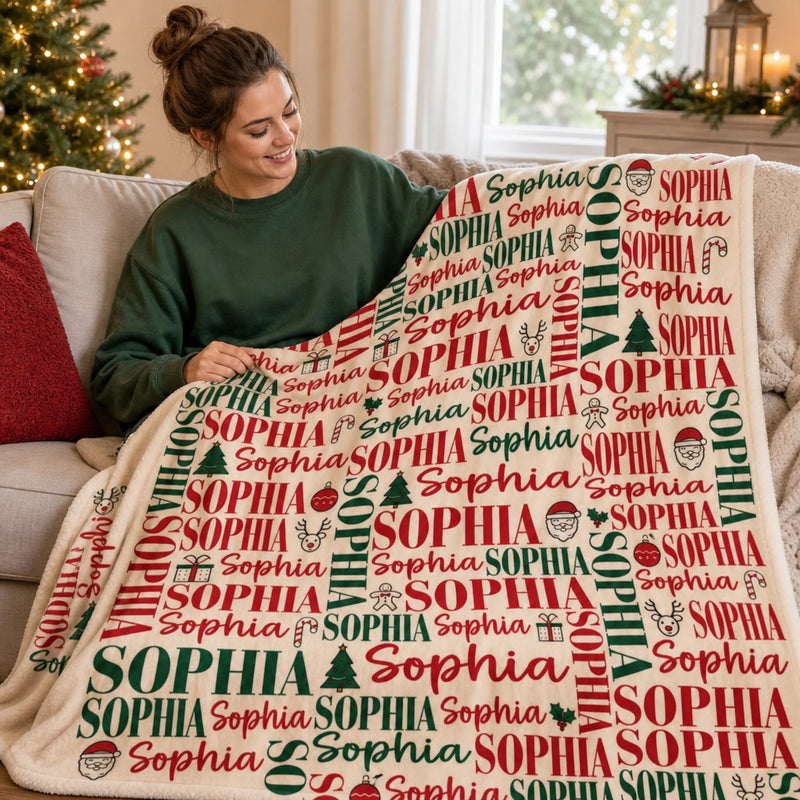 Custom Name Christmas Gifts - Personalized Blanket