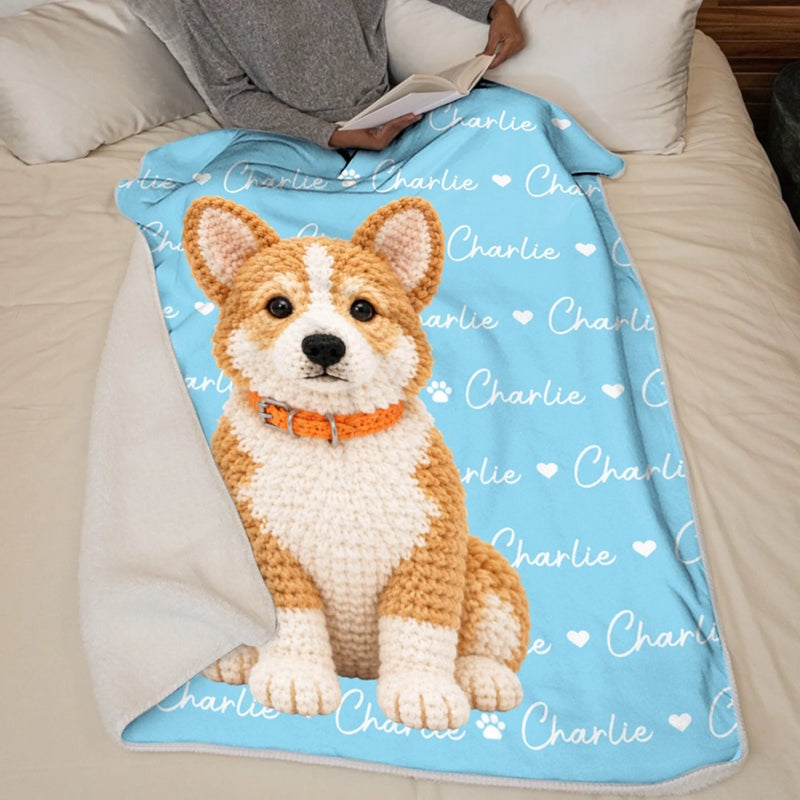 Custom Photo Crochet Doll Pet Gifts For Dog And Cat Lovers - Personalized Blanket