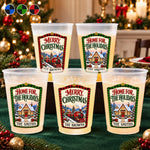 Custom Merry Christmas Family Gifts - Personalized Plastic Cups