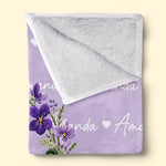 Custom Floral Monogram Name Gifts for Her - Personalized Blanket