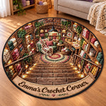 Custom Crochet Corner Decor - Personalized Quilted Round Mat