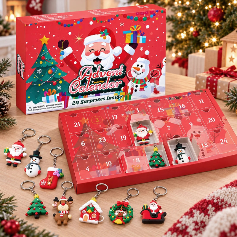 24 Days Christmas Countdown Gifts -  Keychain Advent Calendar